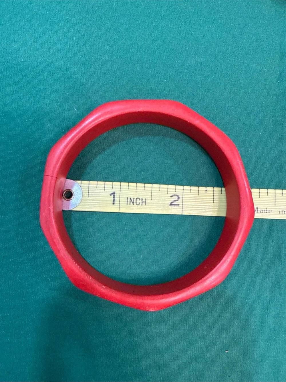 VTG Red Bamboo Style Carved Bangle Bracelets Cinnabar Style. 92D